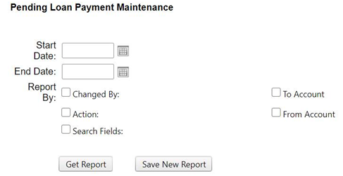 View of Pending Loan Payment Maintenance report